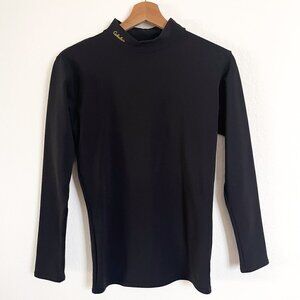 Cabelas Base Layer Top Womens Medium Black Long Sleeve Mock Neck Shirt size M